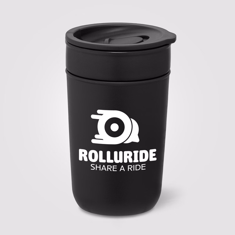Danube - 12 oz. Ceramic Tumbler with Recycled Plastic Exterior & Lid