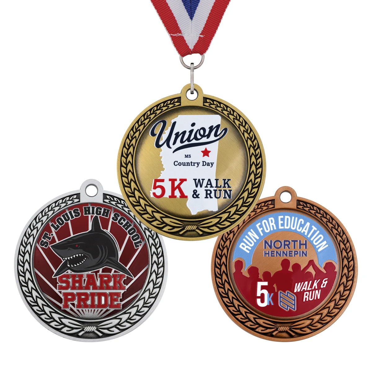 2.5" Speed Medal 3D Wreath w/ 3D Texture Print 1