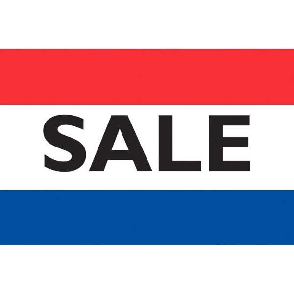 10.5" x 15" 3 Stripe Message Car Flag - wPoly 1 Ply - Dozens