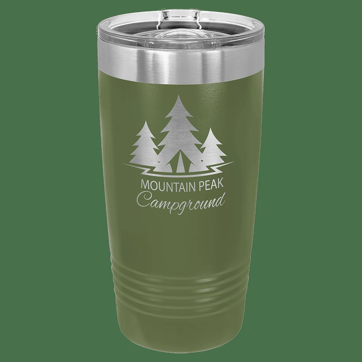 20 oz. Olive Green Laser Engraved Polar Camel Ringneck Tumblers w/Slider Lid 1