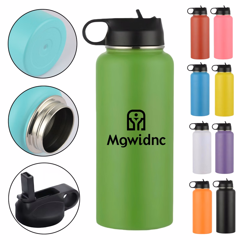 32oz Stainless Steel Vacuum Insulated Water Bottle with Straw Lid