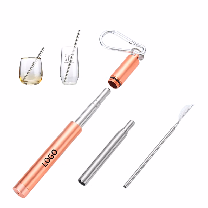 304 Stainless Steel Collapsible Straw with Case