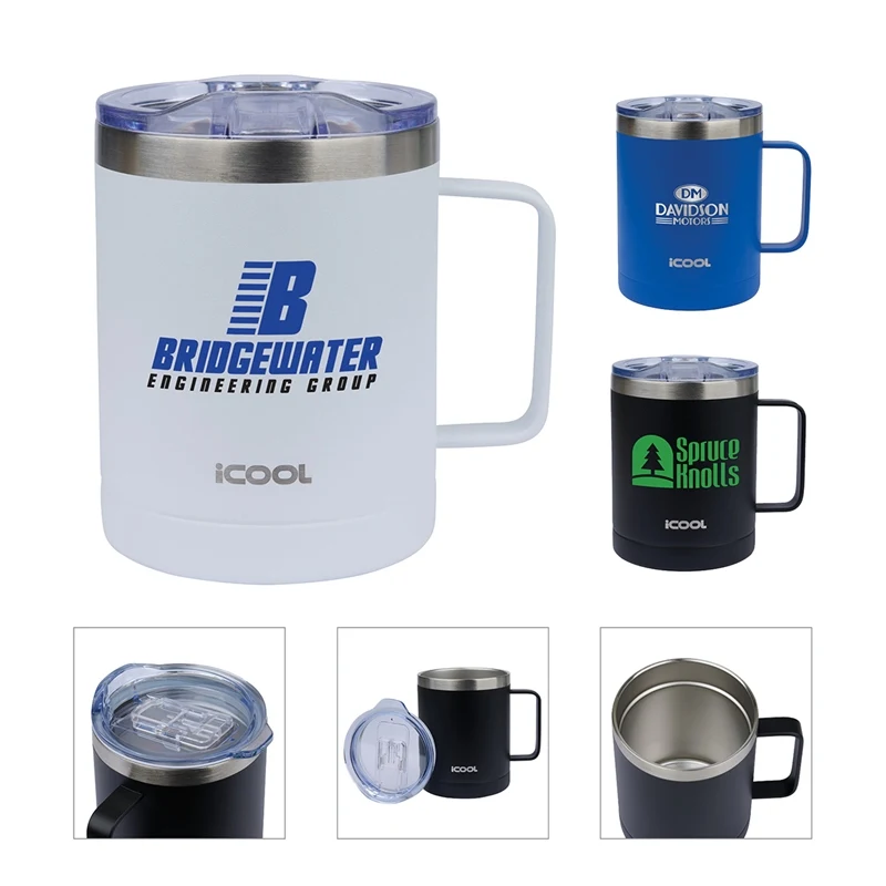 iCOOL® Elbert 14 oz. Double Wall, Vacuum Mug w/ Copper Lining 1