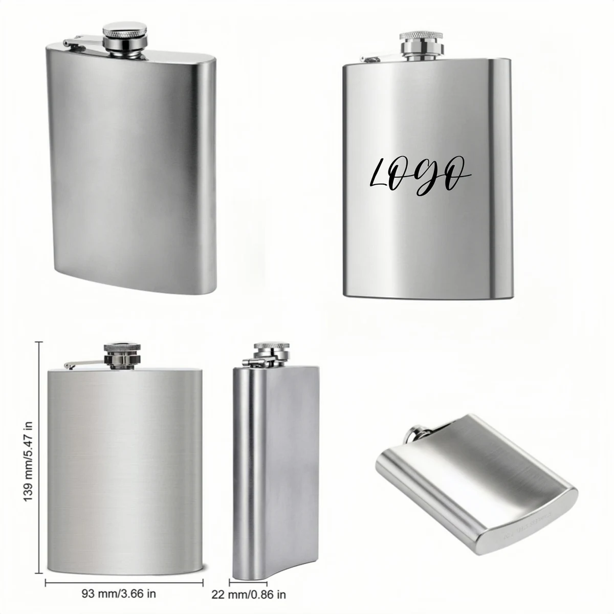 8oz Stainless Steel Flask, custom bottle opener with logo imprint 1