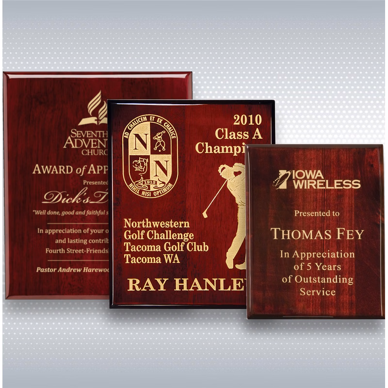 Piano Finish Plaque w/Gold Color Fill (8"x10")