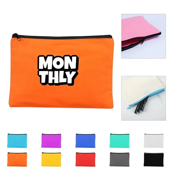Custom Compact Cotton Cosmetic Travel Bag, 7 x 4 Inch — Full-Color Promotional Organizer 1