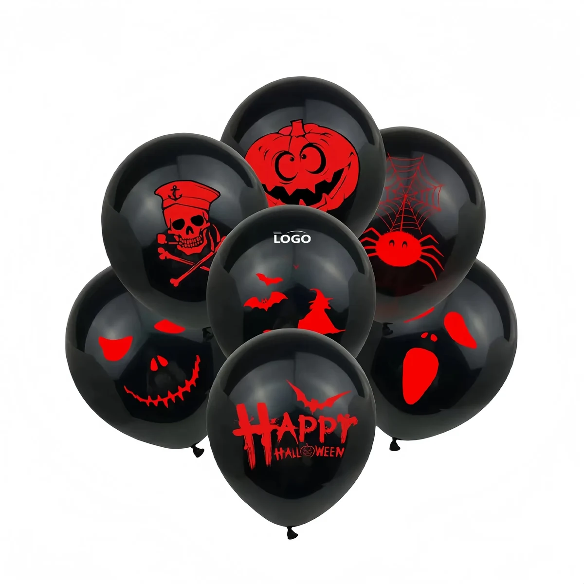Halloween Black 12 Inch Round Latex Balloon 1