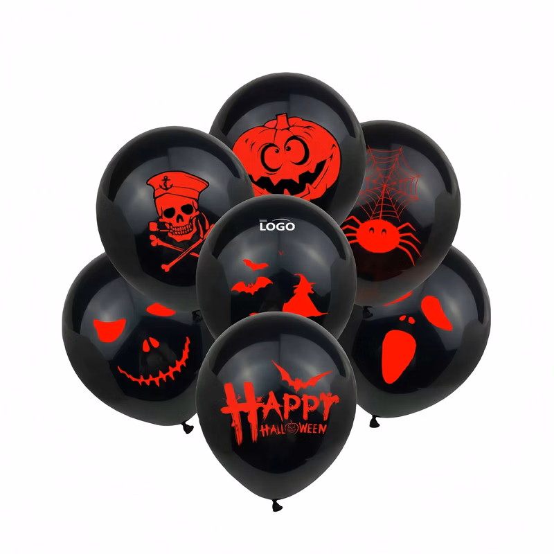Halloween Black 12 Inch Round Latex Balloon