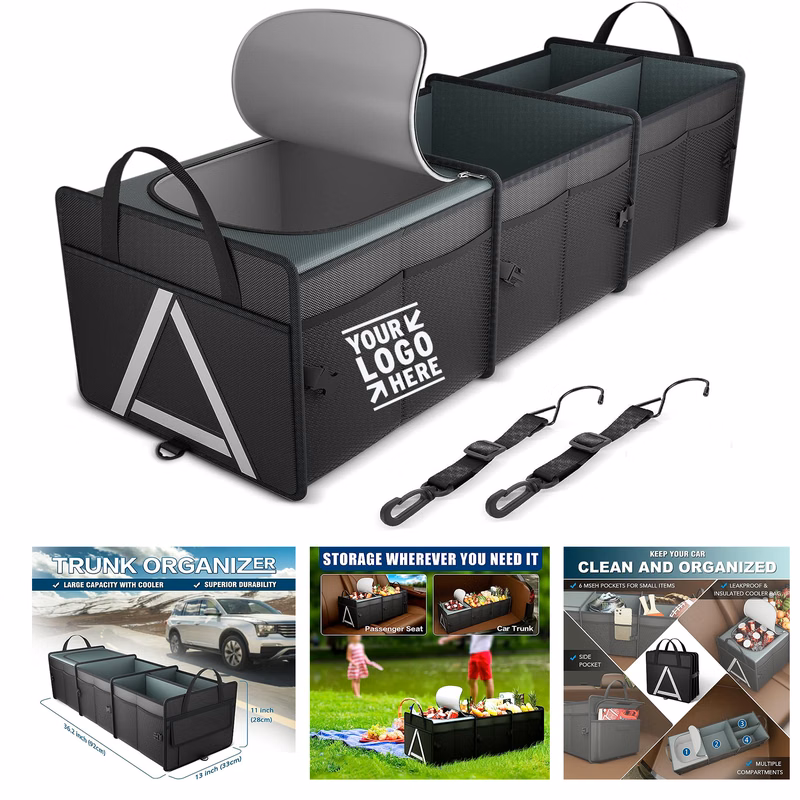 Foldable Heavy Duty Collapsible Premium Insulation Cooler Bag Sturdy Car Trunk Organizer