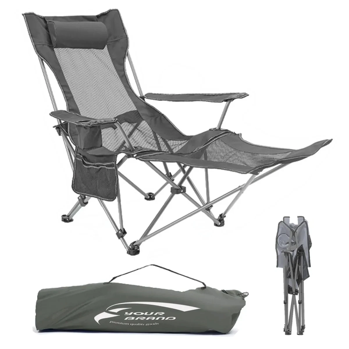 Portable Folding Reclining Camping Chair with Carry Bag 1