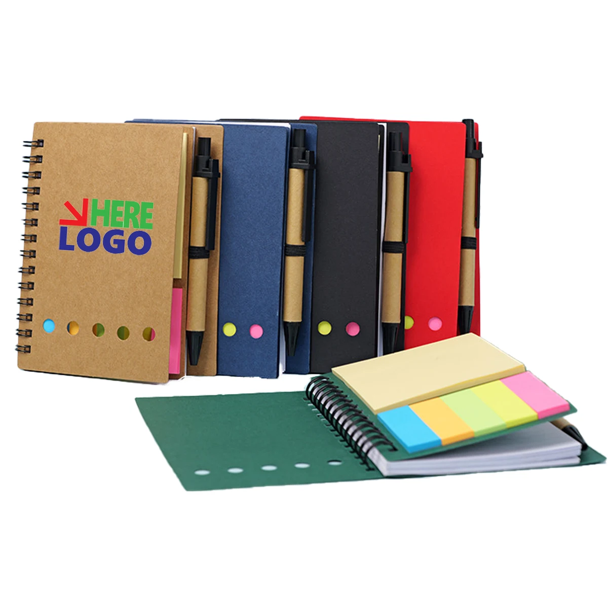 MOQ50 Spiral Notebook With Sticky Notes And Pen 1