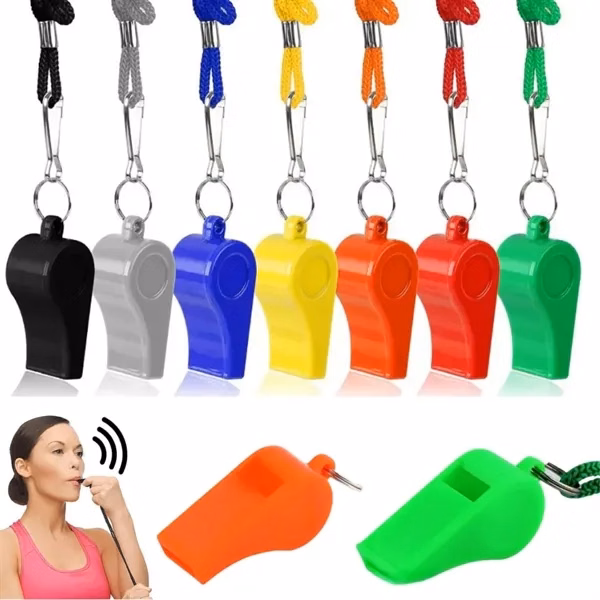 Custom Durable ABS Plastic Whistle with Lanyard — Sports & Outdoor Safety Signal