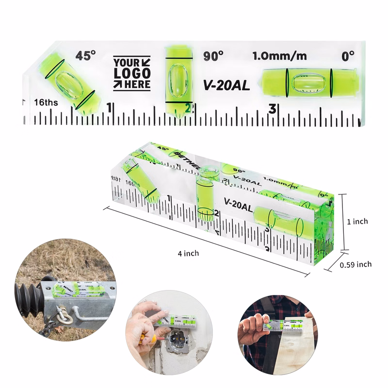 T-Type Shatterproof Cross Check Level Mini Bubble Two Directions Spirit Measuring Instrument