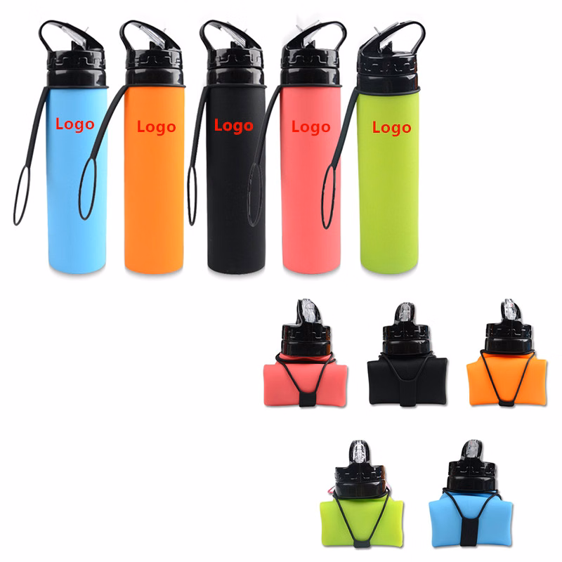 New Arrival 20oz Foldable Silicone Water Bottle