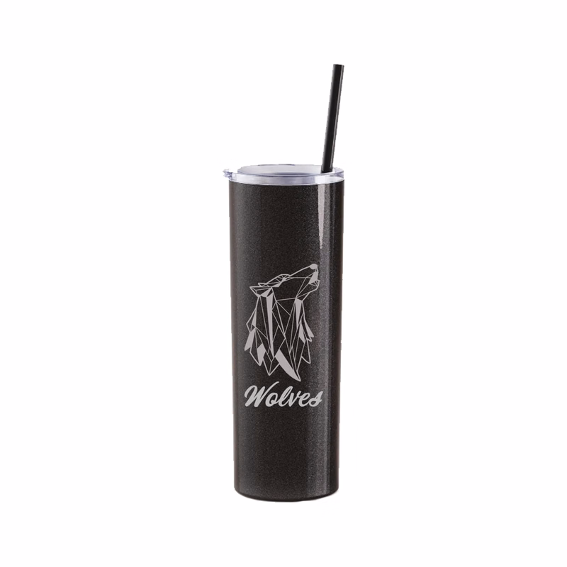 20 Oz. Maars Glitter Black Skinny Steel Tumbler