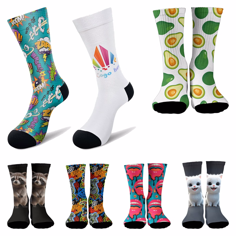 MOQ 20prs Edge-to-Edge Imprint Socks