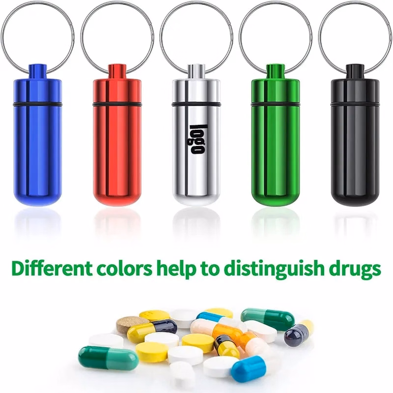 First Aid Mini Pill Box Keychain