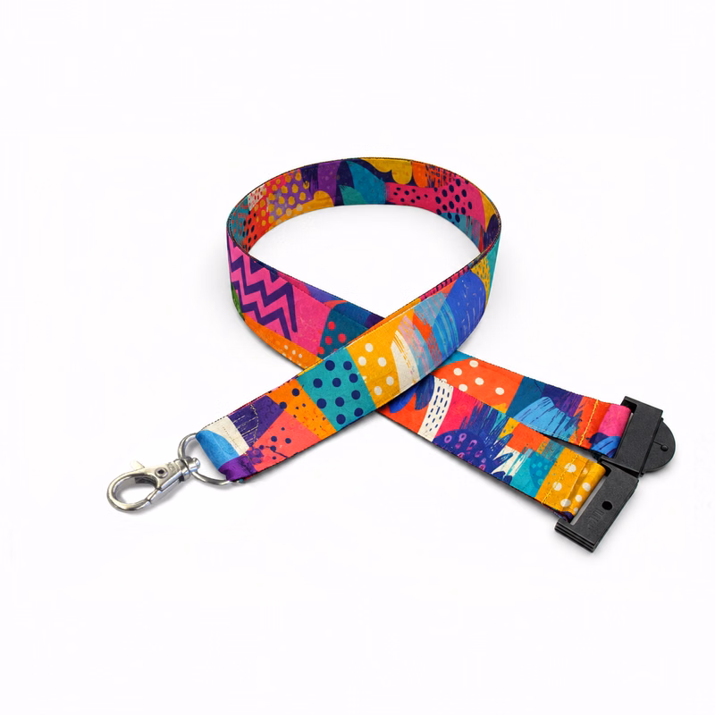7/8" Digitally Sublimated Lanyard w/ Sew on Breakaway