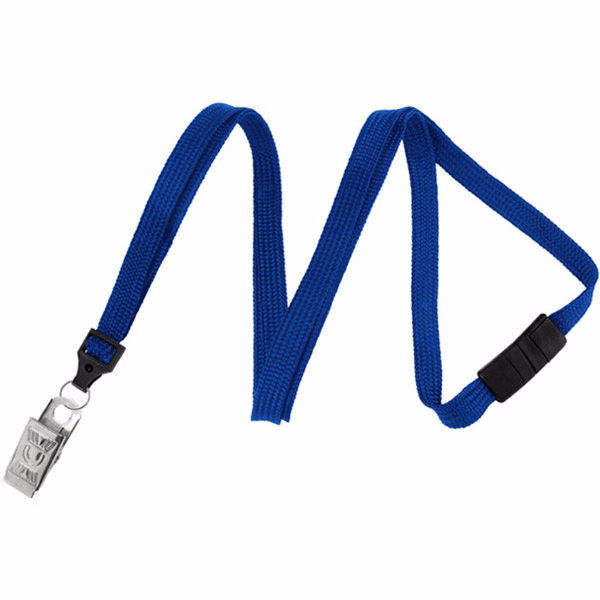 3/8" Breakaway Blank Lanyard w/Bulldog Clip (Royal Blue)