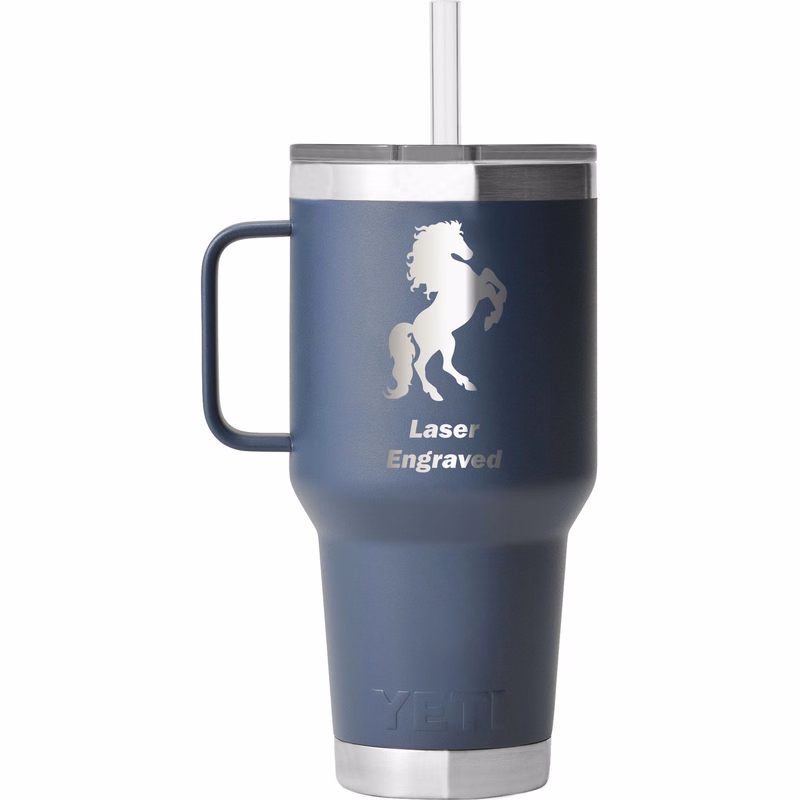 Authentic YETI 35 oz. Tumbler w/Handle & Straw