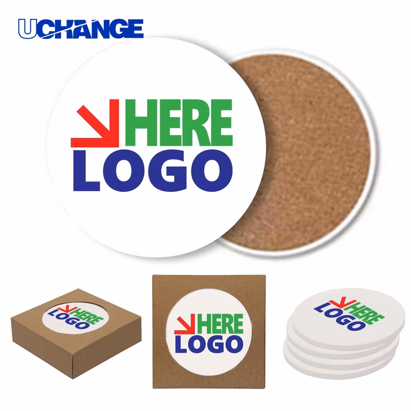 Ceramic Cork Coaster Mat (4" Round)