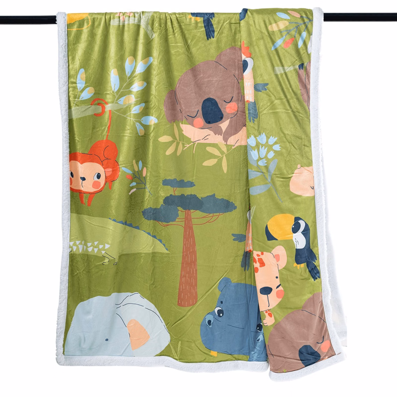 Custom Crystal Velvet Sublimation Blanket with Sherpa