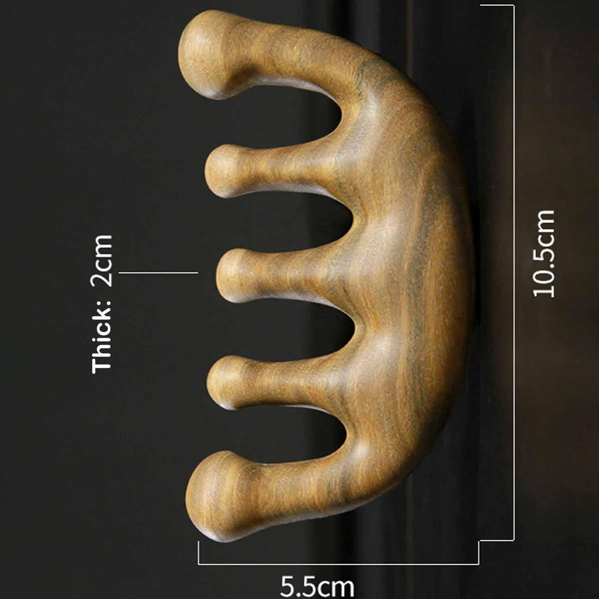 Gold Wire Sandalwood Five-tooth Meridians Massage Comb 1