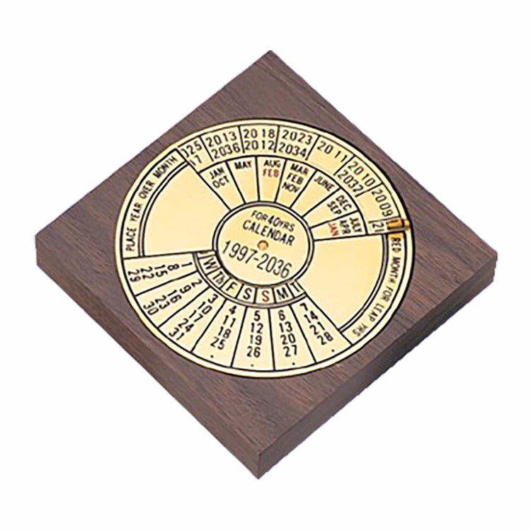 40 YEAR CALANDAR W/  WOODEN BASE