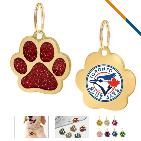 Custom Aluminum Claw Pet Tag with Glitter Finish — Durable Pet ID Keepsake 1
