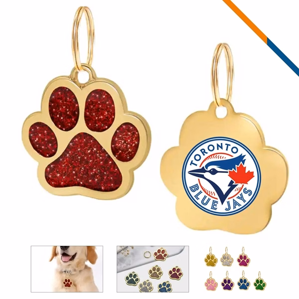Custom Aluminum Claw Pet Tag with Glitter Finish — Durable Pet ID Keepsake