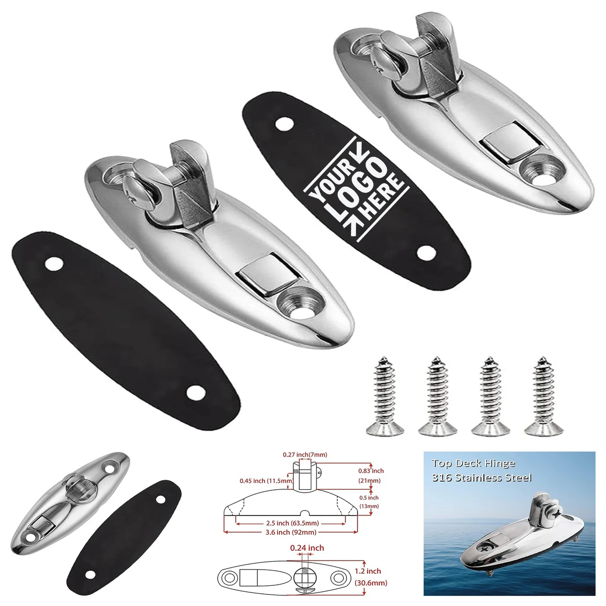 Release Bimini Top Swivel Hinge 316 Stainless Steel Deck Side Mount Marine Hardware With Screw 1
