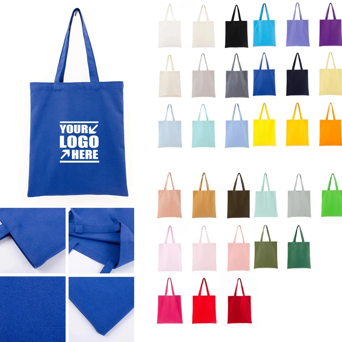 Natural Cotton Canvas bag, custom tote bag with logo imprint 1