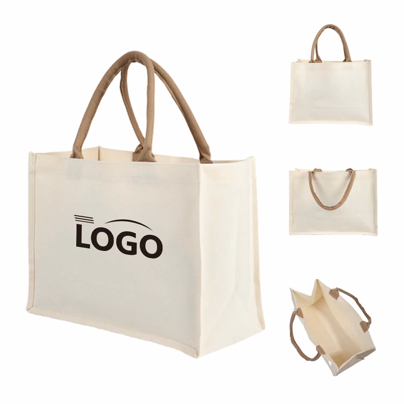 Jute Pocket Tote in White