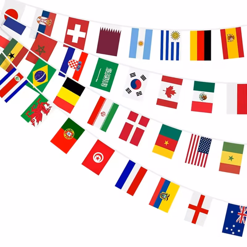 9" x 6" Rectangle String Bunting Flag