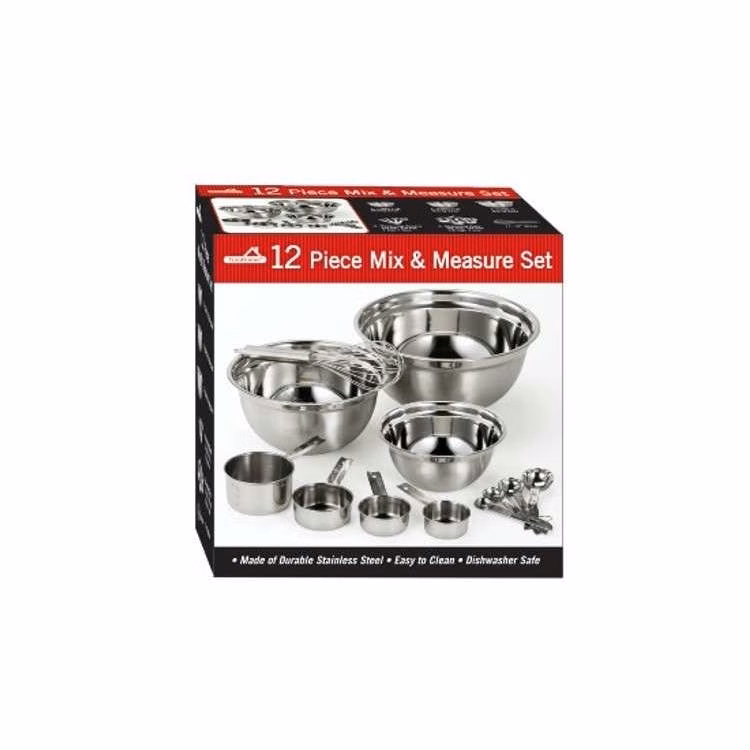 Stainless Steel Mix & Measure Sets - 12 Piece
