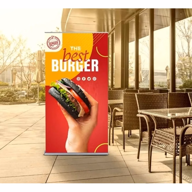 Silverstep 36'' Retractable Banner Stand Package (36" x 92")