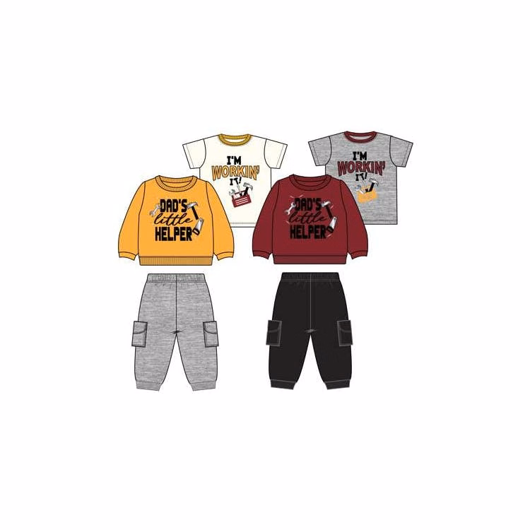 Boys' French Terry Set Yellow/Red 3pc 12-24m