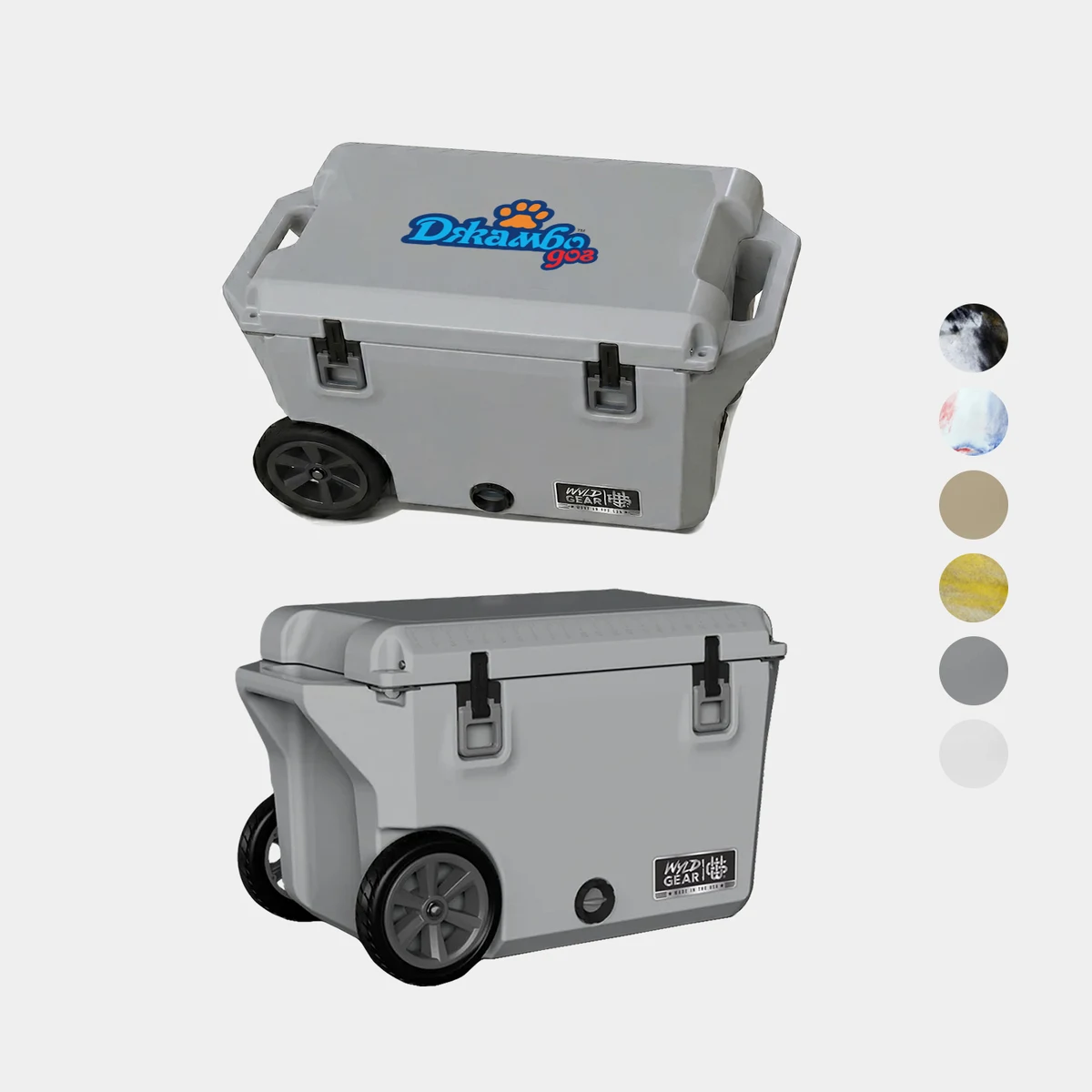 50 QT Wyld Gear® USA-Made Wheeled Hard Cooler Ice Chest (19" x 31") 1