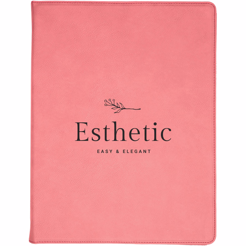 9" x 12" Leatherette Pink Portfolio