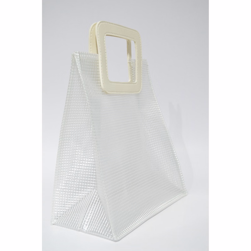 Clear Grid PVC Handbag 11x10x5.5 in