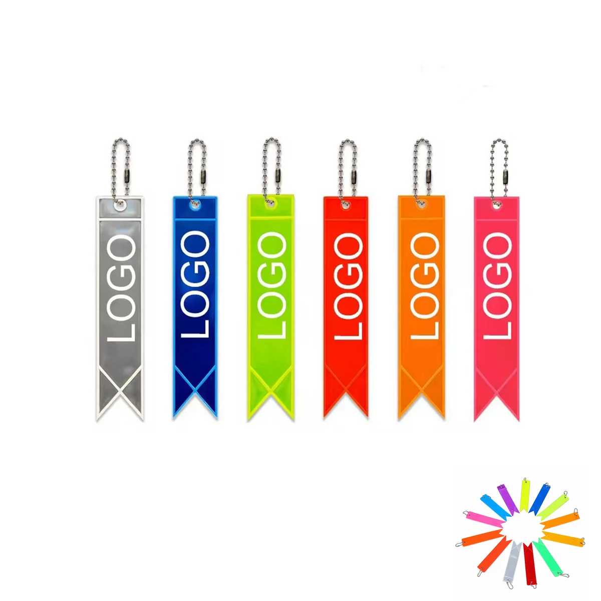 Double Sided Reflective Keychain Tag 1