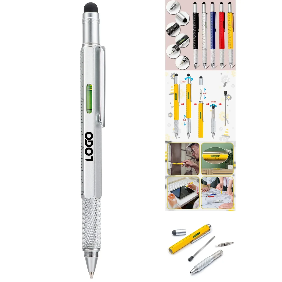 6 in 1 Multitool Pen with Ruler & Levelgauge 1