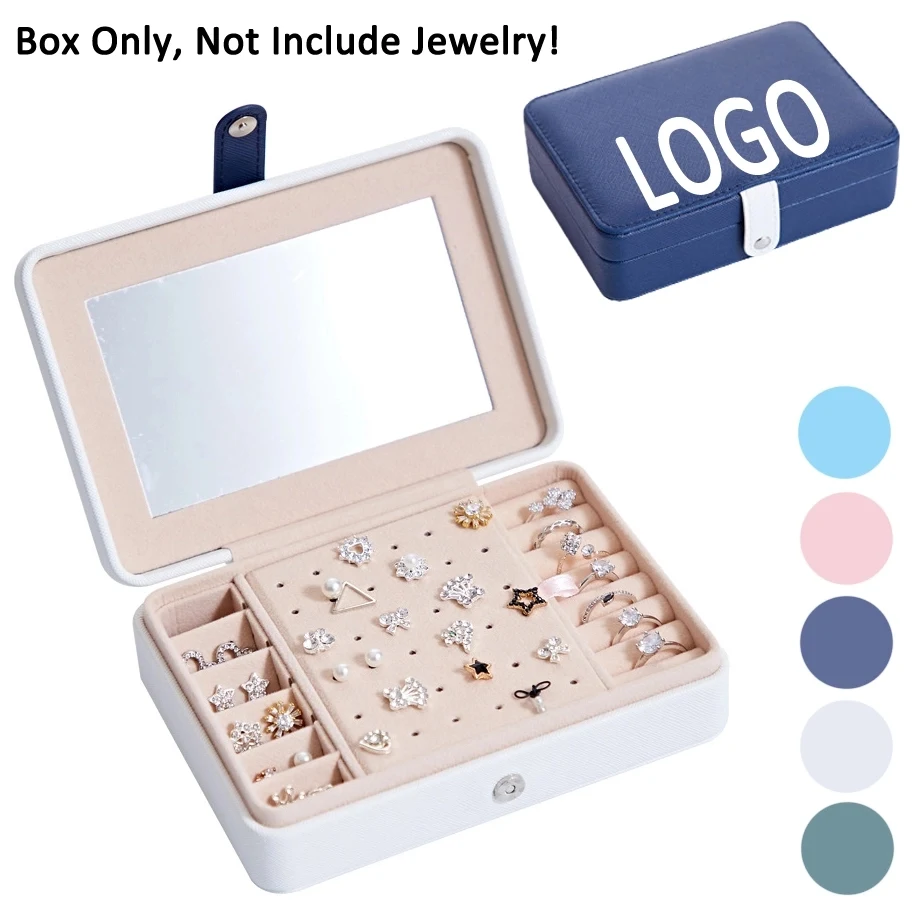 Portable Travel Jewelry Organizer Box with Mirror / Hook 1