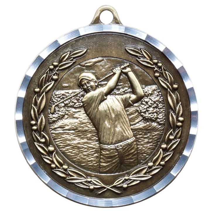2" Male Golf Diamond Cut Medal 1