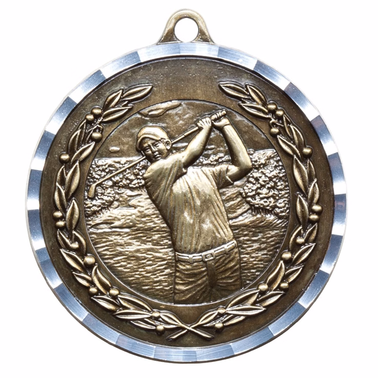 2" Male Golf Diamond Cut Medal