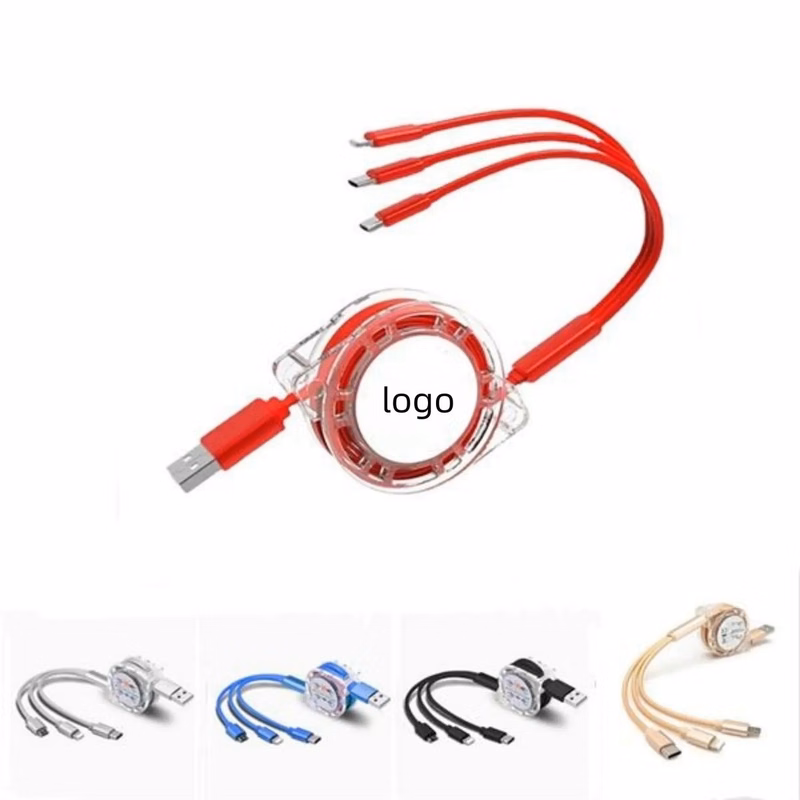 3-in-1 Retractable USB Cable Fast Charger Cord