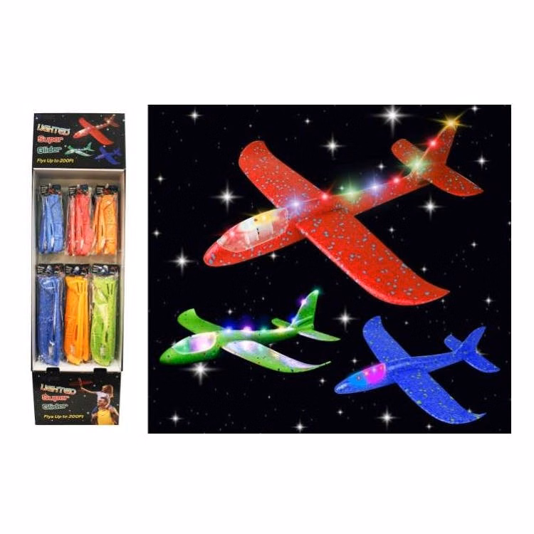 Lighted Foam Glider Airplane Assorted - 13" and 20"
