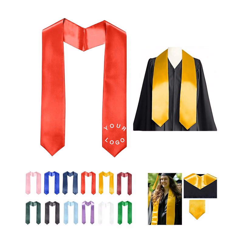Satin Graduation Stole with Smooth Soft Fabric Design