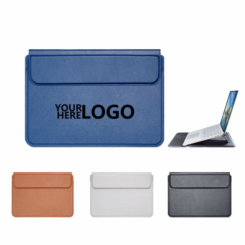 15.4" PU Laptop Sleeve with Built-in Stand
