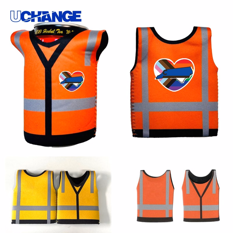 Neoprene Safety Vest Can Cooler Sleeve for Events